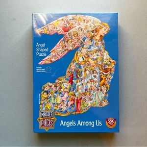New in wrapper Master Pieces 550 Piece Angels Among Us shaped puzzle